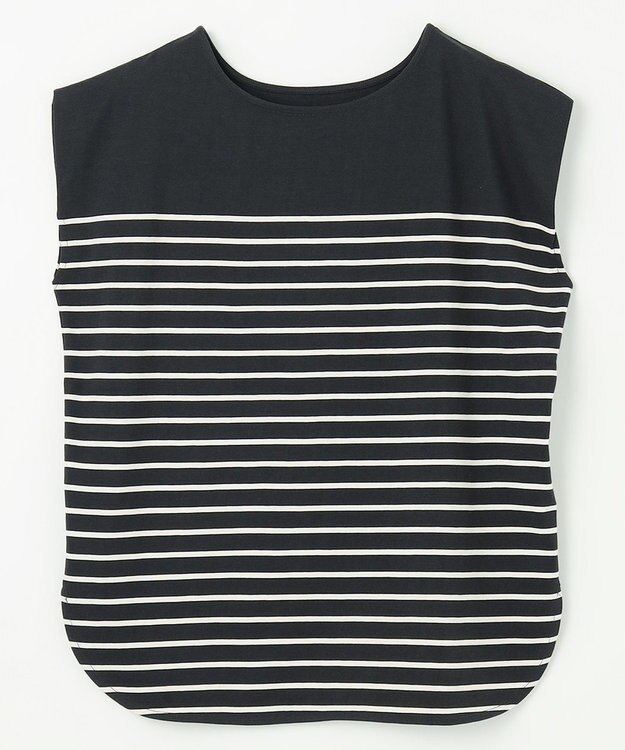 ANY 【接触冷感・UVケア】TCオーガビッツボーダー Tシャツ グレー×オフホワイト