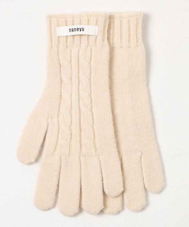 WEGO ケーブル編みグローブ ライトベージュ