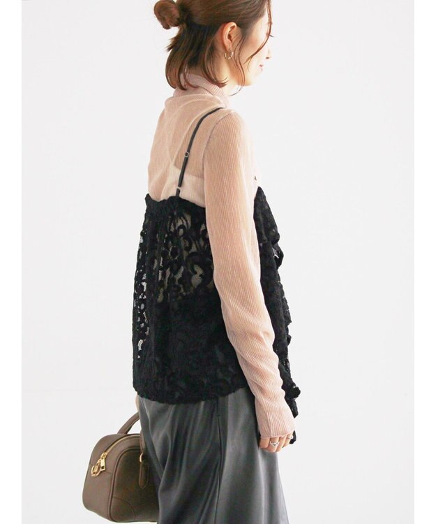 Te chichi ベロアレースキャミソール ブラック