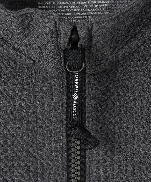 JOSEPH ABBOUD MOUNTAIN 【ソフト/吸水速乾/ライナードッキング対応】メランジバック メッシュ ジップ カットソー グレー系