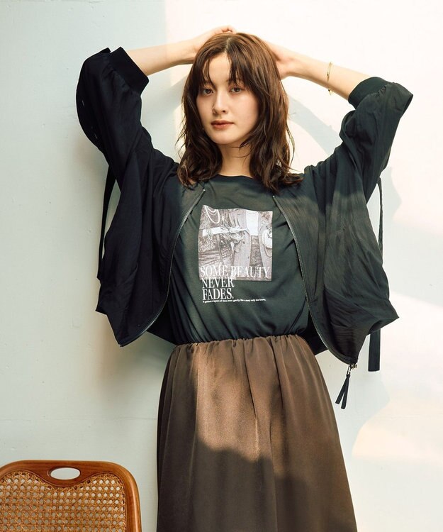 YECCA VECCA 【UVカット/接触冷感/遮熱】COOL5分袖MA-1 Khaki