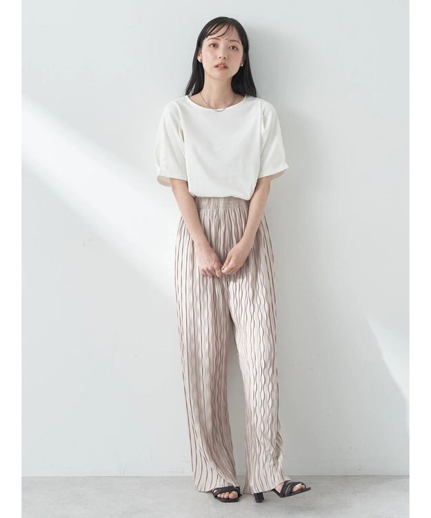 earth music&ecology タックスリーブＴ Off White