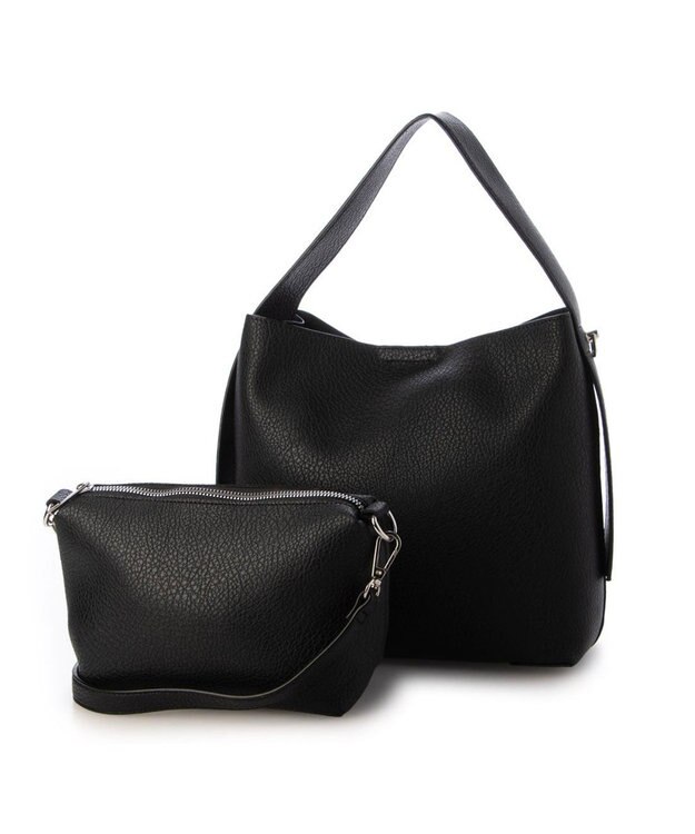 UNBILLION カシュカシュ cachecache / ポーチショルダー付き2wayホーボーバッグ ブラック