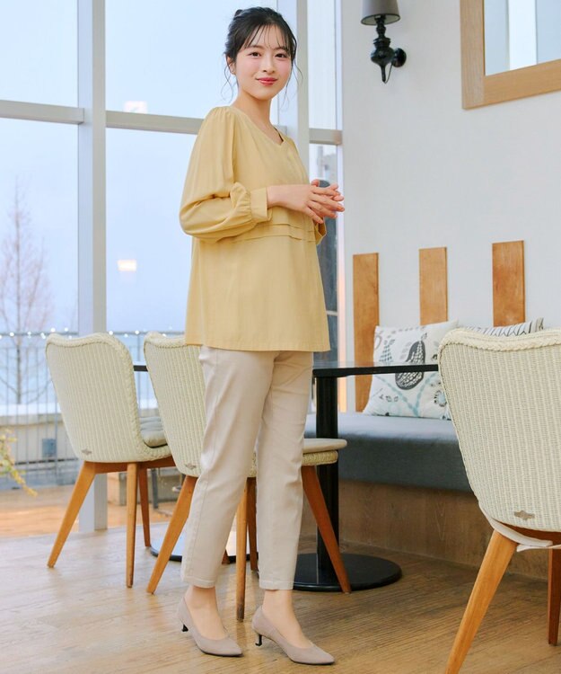 Tiaclasse L アンクルテーパードパンツ ライトベージュ