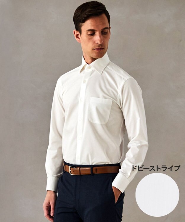 GOTAIRIKU 【形態安定】PREMIUMPLEATS_セミワイドカラー _織柄_通年ドレスシャツ(26年モデル)