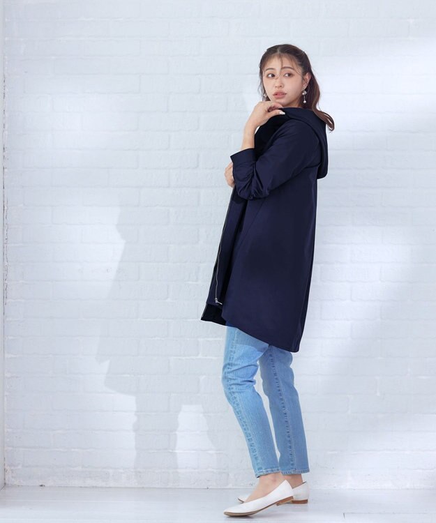 Tiaclasse 【洗える】ミドル丈マウンテンコート ネイビー