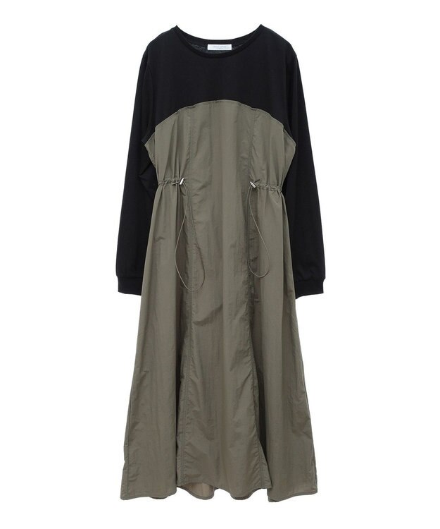 Green Parks カットソードロストドッキングワンピース Khaki