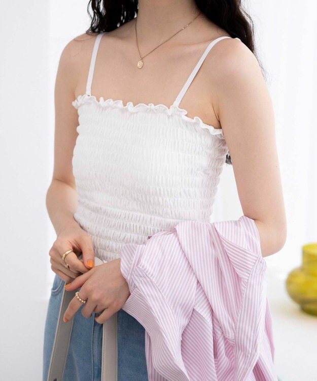 WEGO ２WAYシャーリングキャミ オフホワイト