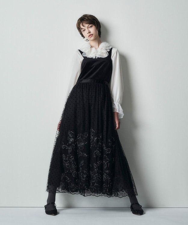 GRACE CONTINENTAL フェザーチュールカラーブラウス キナリ