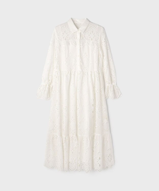 GRACE CONTINENTAL カットワーク刺繍ワンピース ホワイト