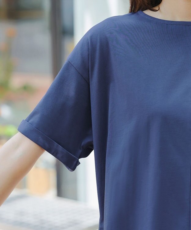 Tiaclasse 【接触冷感・UVカット・吸水速乾・洗える】バックシャンカットソープルオーバー ブルー