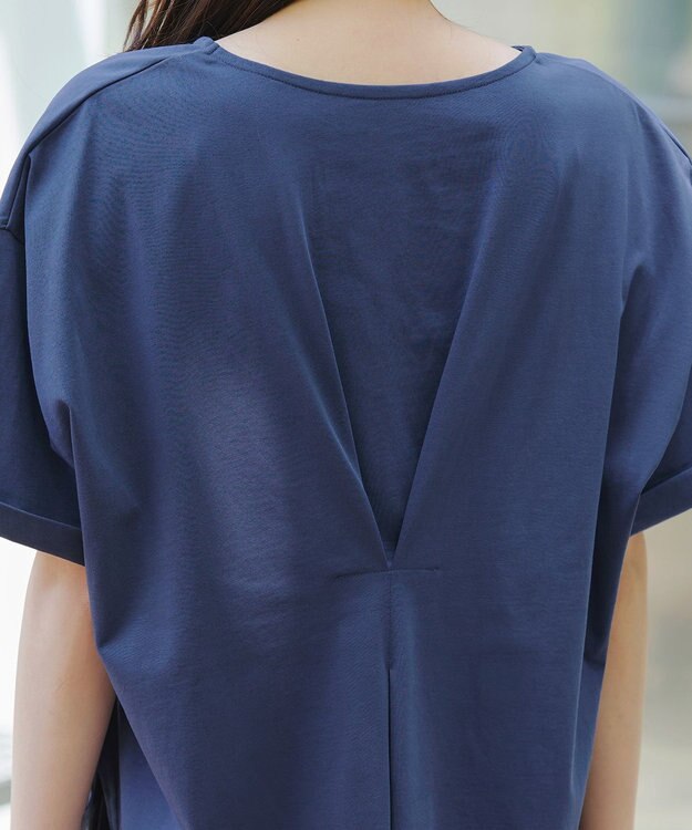 Tiaclasse 【接触冷感・UVカット・吸水速乾・洗える】バックシャンカットソープルオーバー ブルー