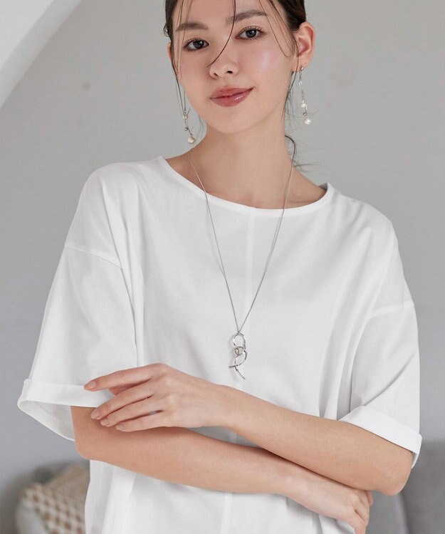 Tiaclasse 【接触冷感・UVカット・吸水速乾・洗える】バックシャンカットソープルオーバー オフホワイト