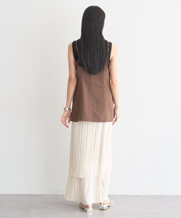earth music&ecology プリーツレイヤードライクスカート Ivory