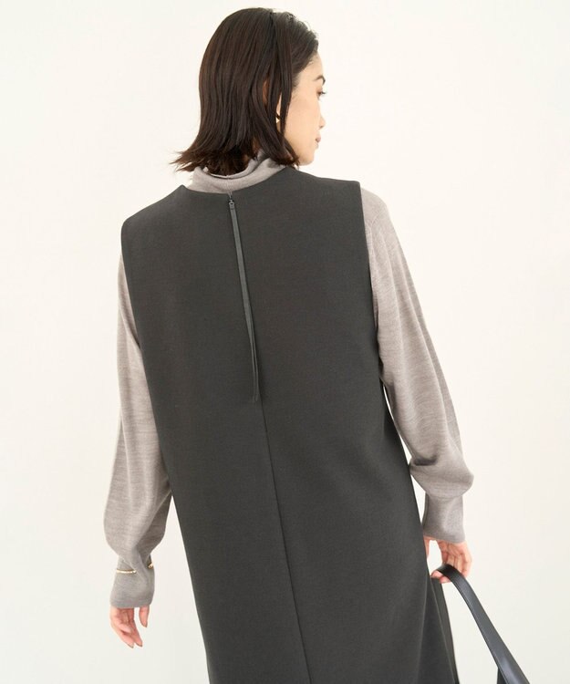 UNFILO ウールライク ジャンスカ チャコール