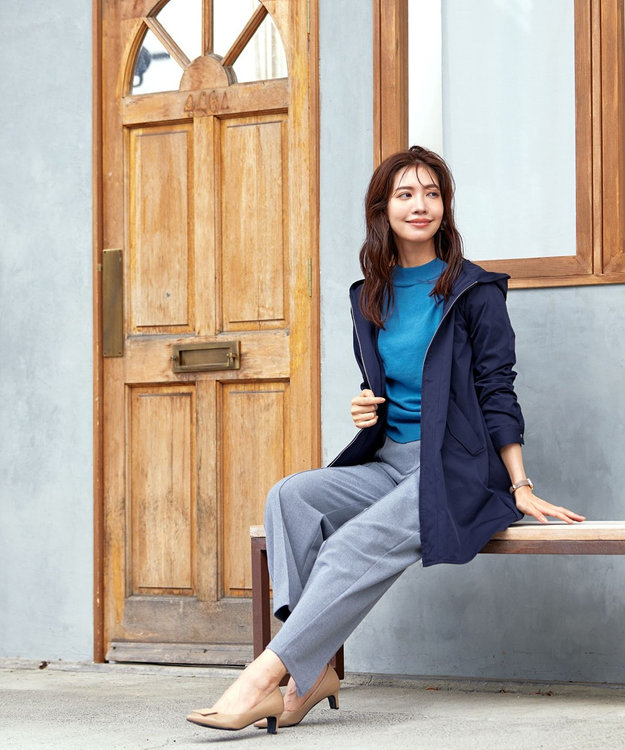 Tiaclasse 【洗える】ミドル丈マウンテンコート ネイビー