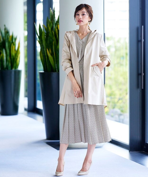 Tiaclasse 【洗える】ミドル丈マウンテンコート アイボリー