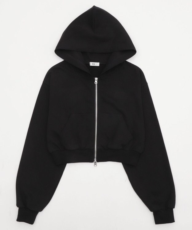 WEGO ショートZIPパーカー ブラック