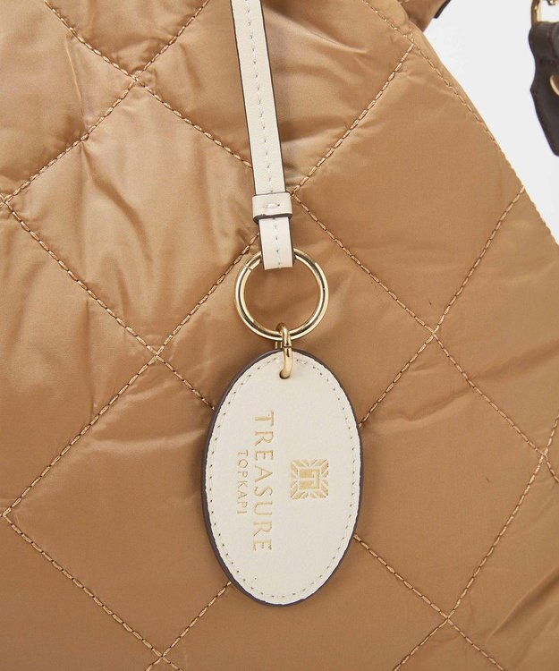 TOPKAPI 【TREASURE TOPKAPI】ストライプハンドル キルティング  2way トートバッグ A4対応 / 軽量 ベージュ