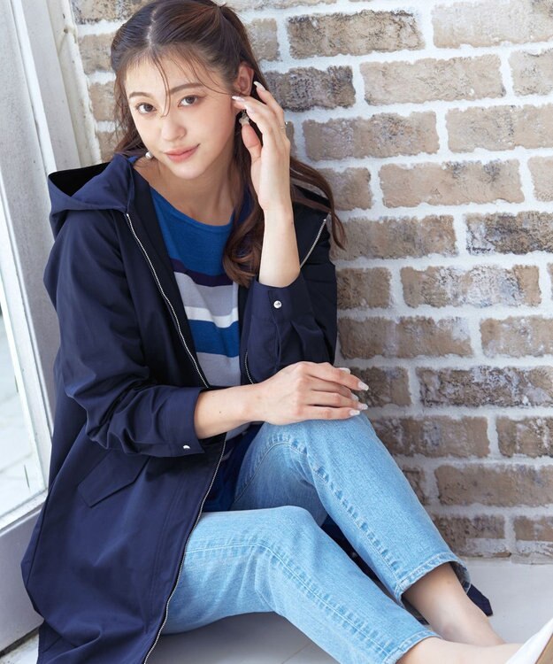 Tiaclasse 【洗える】ミドル丈マウンテンコート ネイビー