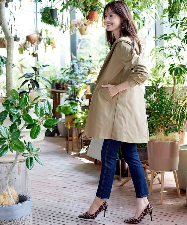 Tiaclasse 【洗える】ミドル丈マウンテンコート ベージュ