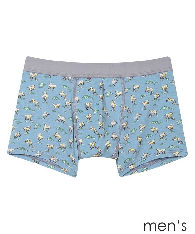 une nana cool メンズボクサーパンツ MADE WITH LIBERTY FABRIC グレイッシュブルー
