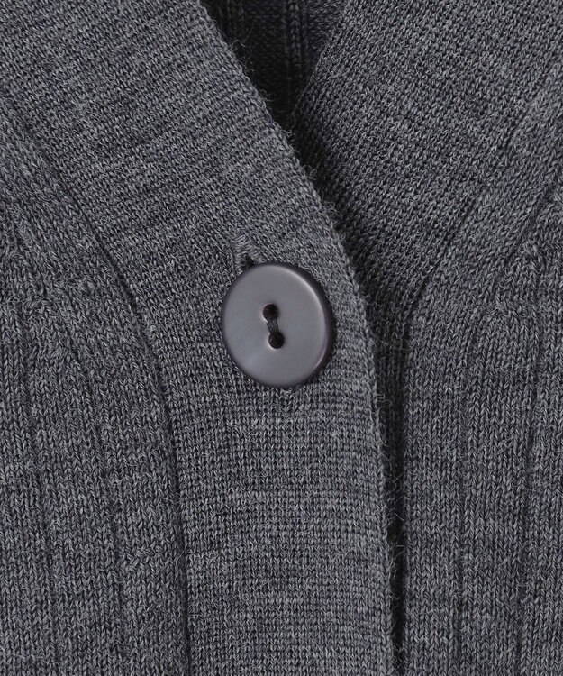 ICB 【洗える】エクストラファインメリノリブ ヘンリーネック プルオーバー ミディアムグレー系