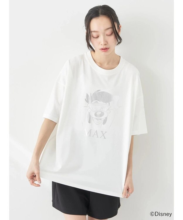 earth music&ecology Ｇｏｏｆｙ＆Ｍａｘ／箔プリントＴｅｅ Silver