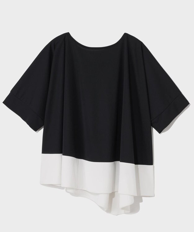 GRACE CONTINENTAL バイカラーアシメトップ ブラック