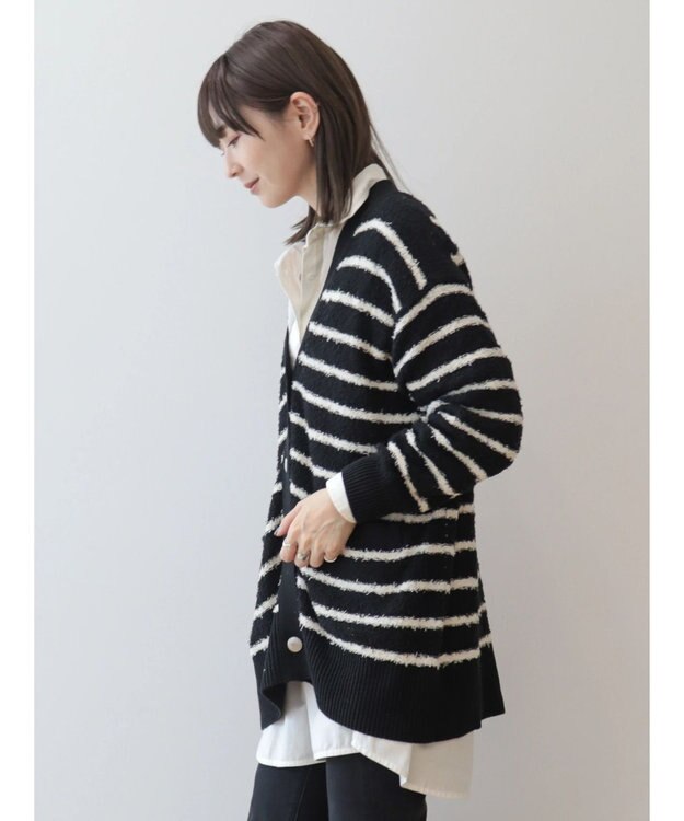 AMERICAN HOLIC モノトーンＶネックニットカーディガン Border