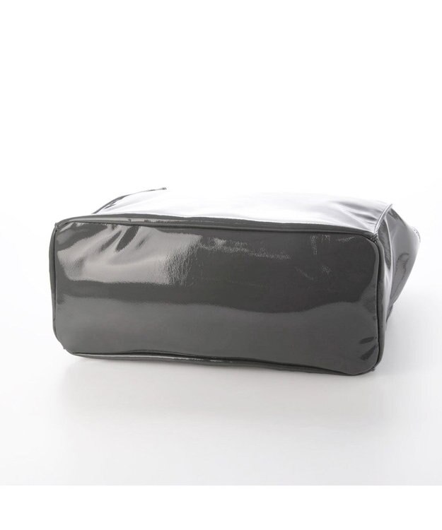 UNBILLION カシュカシュ cachecache / ソフトエナメルスクエア手提げトート ダークグレー