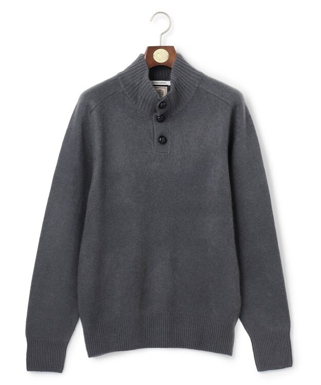 J.PRESS MEN 【カシミア100%使用】カシミヤリブモックネック ニット グレー系
