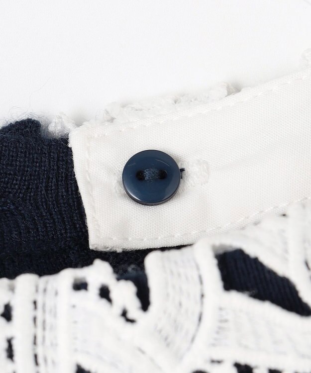 ANY SIS S レース襟 ニット ネイビー