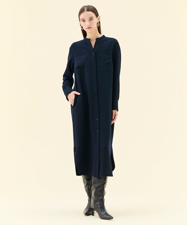 BEIGE， 【WEB限定・洗える】DUPONT / ベルト付き3WAYワンピース Navy