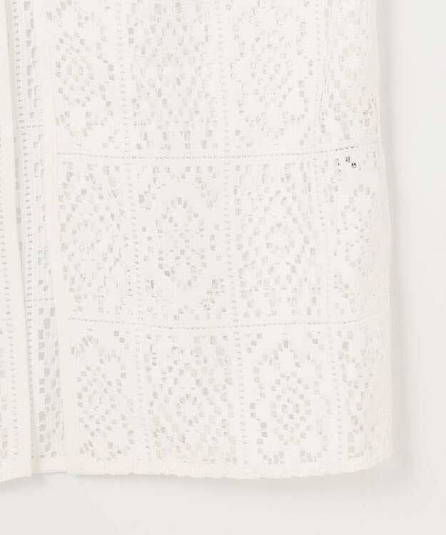 Feroux 【洗える】ヴィンテージレースロング ジレ ホワイト系