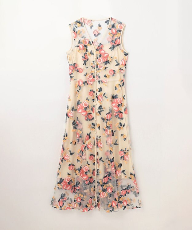 GRACE CONTINENTAL サマーフルーツ刺繍ワンピース キナリ