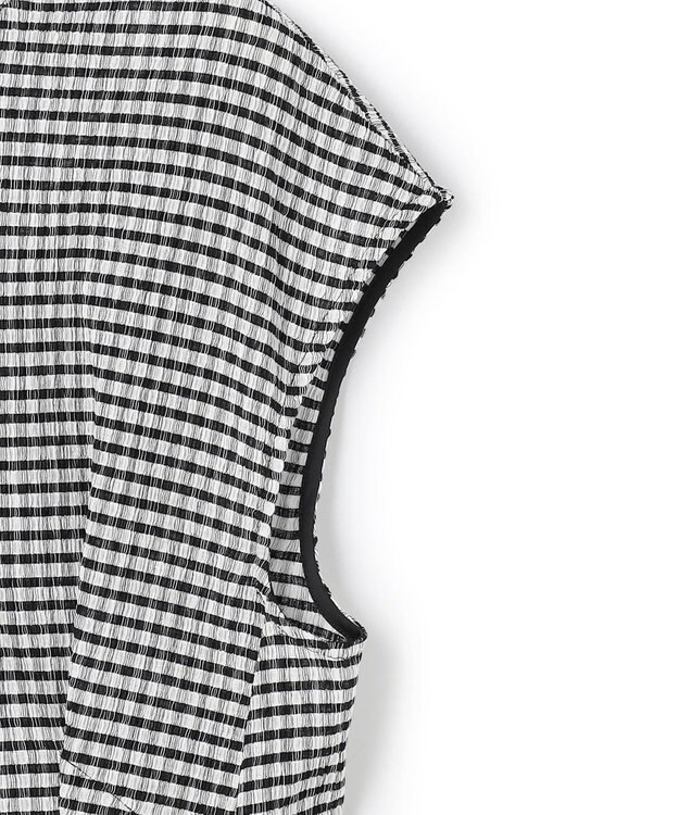 uncrave ギンガムチェック ジレブラウス ブラック×ホワイト