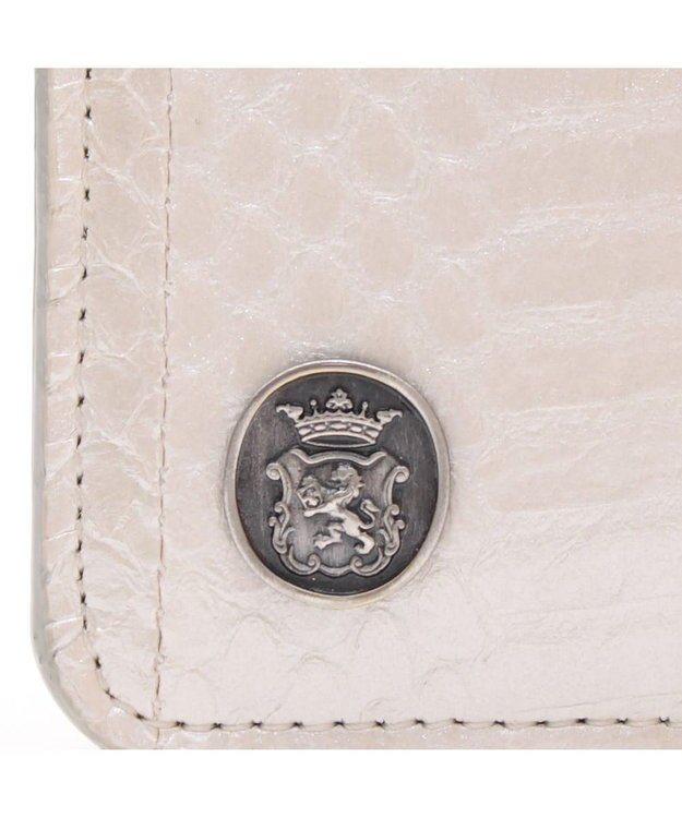A.D.M.J. 【スワロフスキー×スネークレザー】アールデコスリムウォレット WHITE PEARLIZED