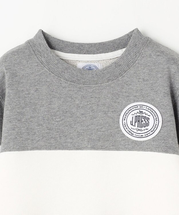 J.PRESS KIDS 【110-130cm】COMBI トリコロール トレーナー グレー×イエロー系