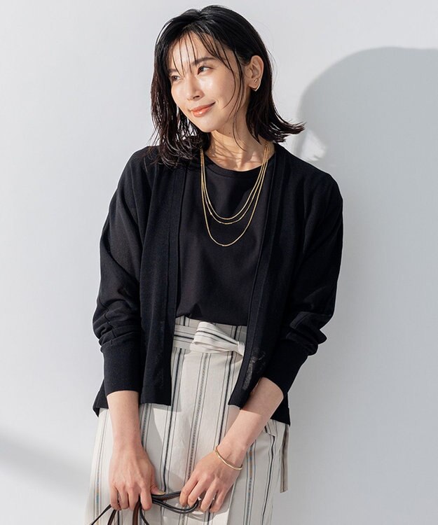 23区 S 【洗える】シアー カーディガン ネイビー系