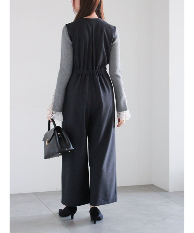 Te chichi ツイーディーダブルコンビネゾン チャコールグレー