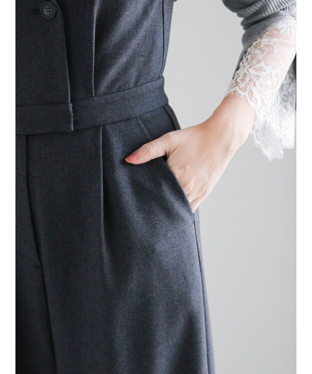 Te chichi ツイーディーダブルコンビネゾン チャコールグレー