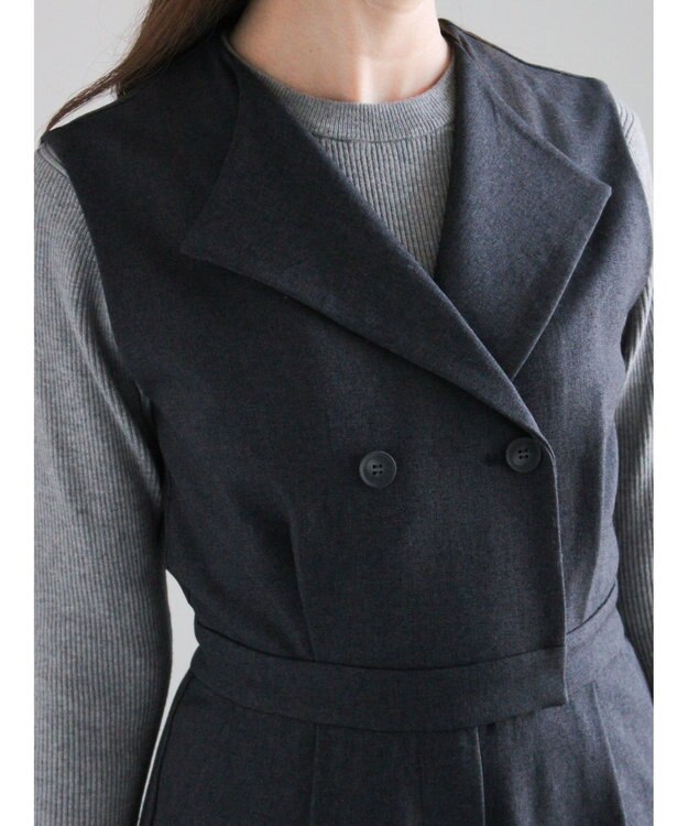 Te chichi ツイーディーダブルコンビネゾン チャコールグレー