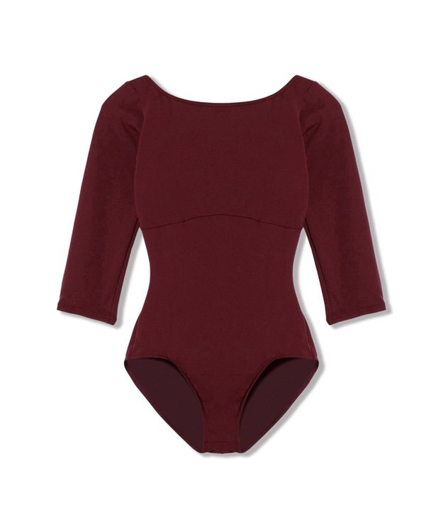 Chacott 7分袖レオタード ワインレッド
