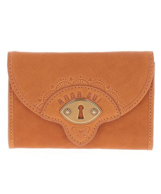 ANNA SUI キーホール マルチケース キャメル