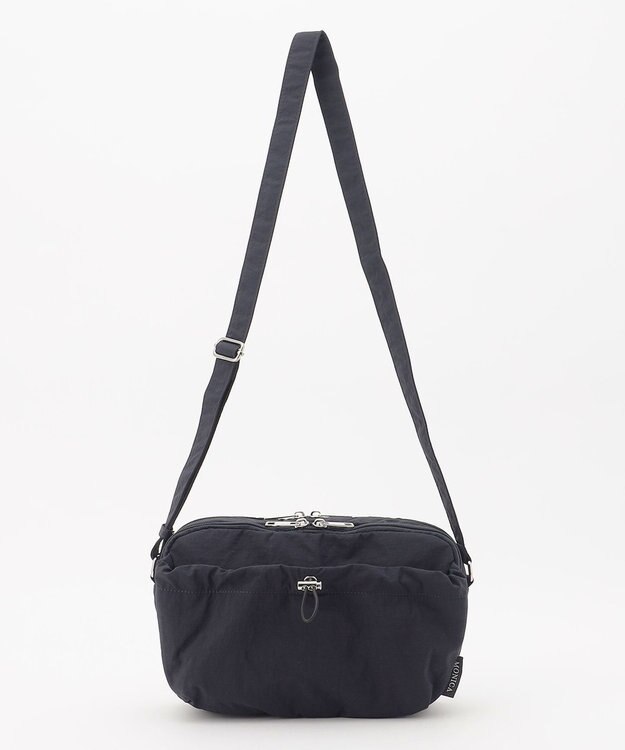LA BAGAGERIE 【MONICA】クリンクルナイロン　ドロストショルダーバッグ ネイビー
