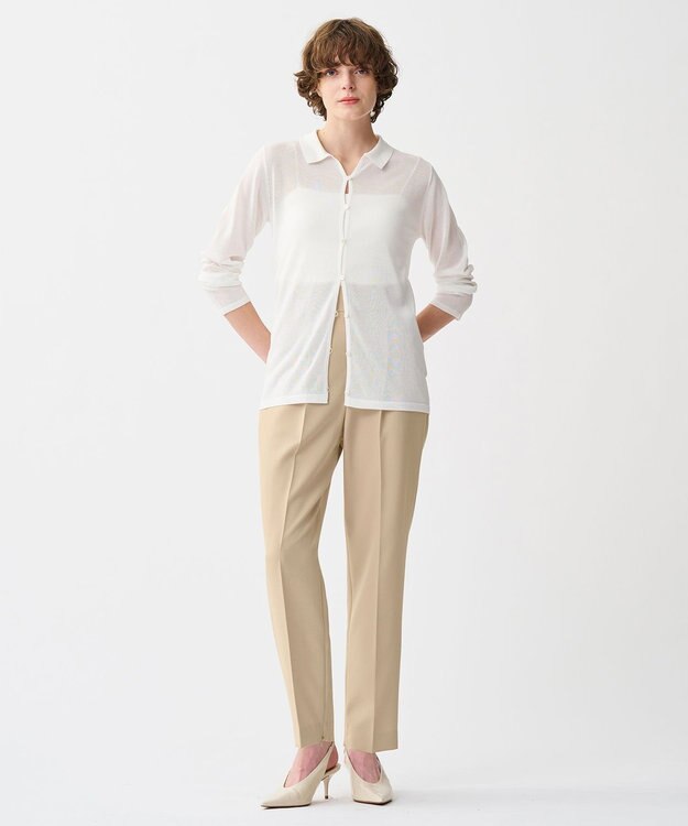 uncrave シアーコットン ポロニット ホワイト