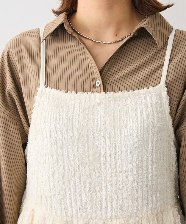 Green Parks 表面感ベロアバルーンキャミビスチェ Ivory