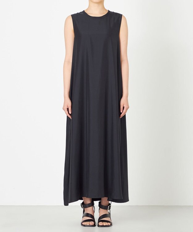 NAVE 【ReNAVE・セットアップ可/洗える/UVケア/接触冷感】フィブリルシャンブレーワンピース ブラック系