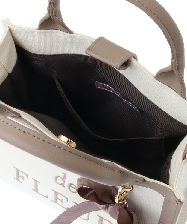 Maison de FLEUR EC限定ロゴ刺繍キャンバス2Wayバッグ Brown